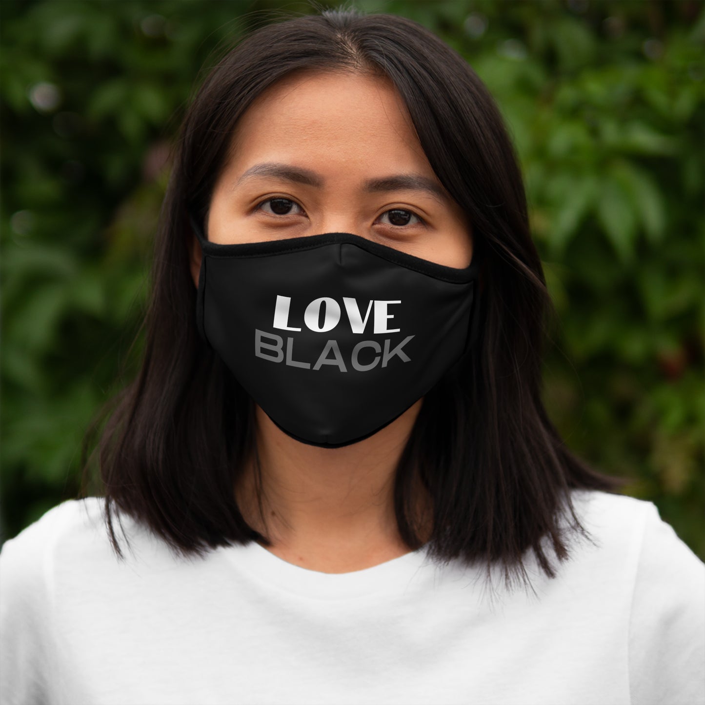 Love Black Fitted Polyester Face Mask for Winter 2023