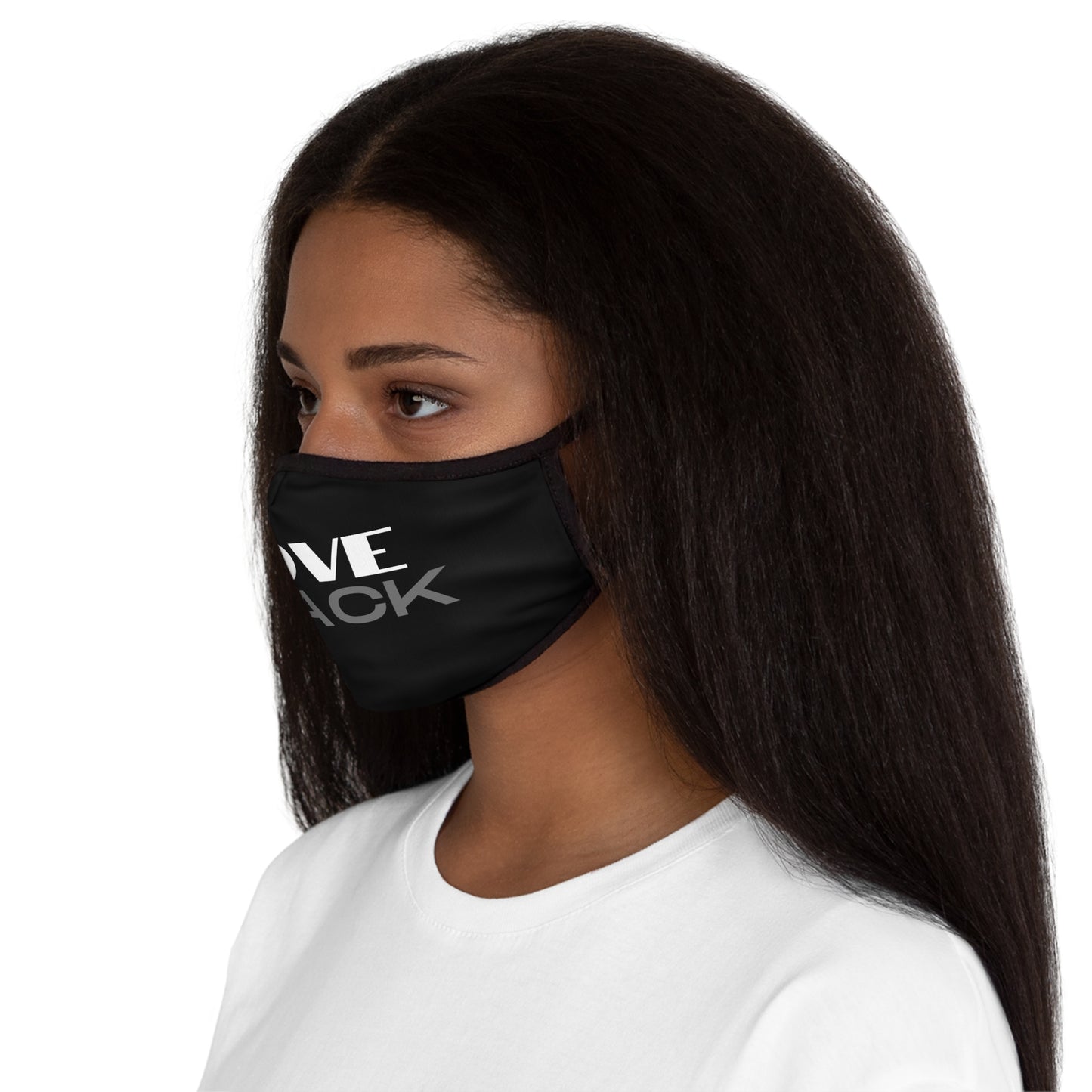 Love Black Fitted Polyester Face Mask for Winter 2023