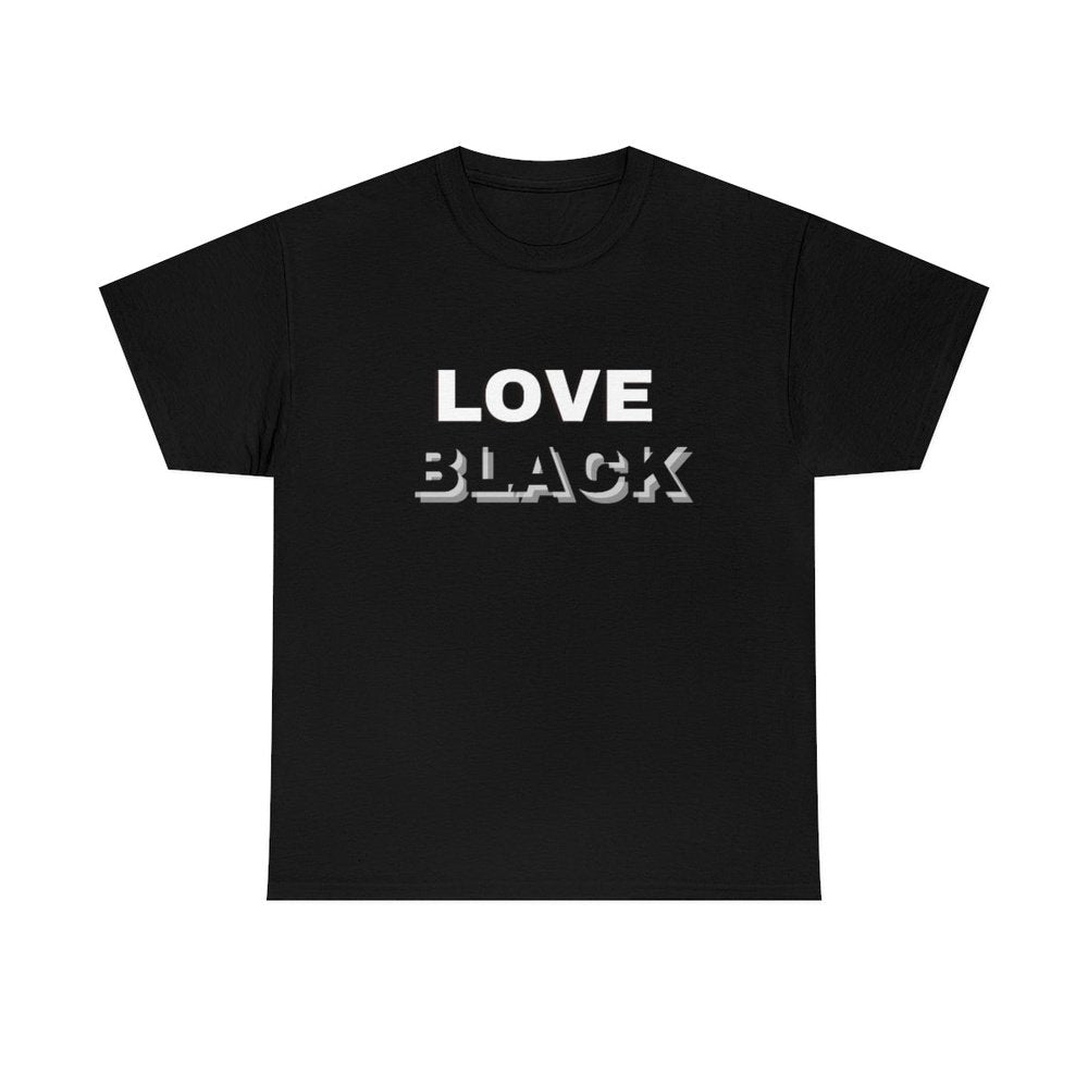 Love Black Cotton T-shirt
